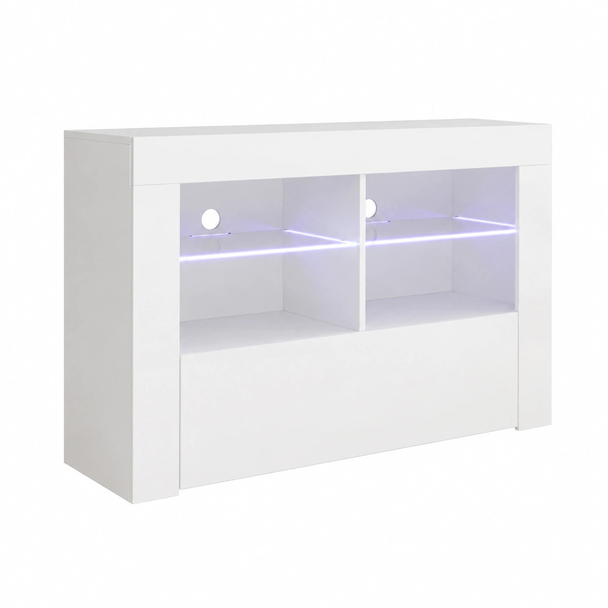 Mobile TV Lilian, Soggiorno Moderno, LED RGB, Melamina, Finitura Lucida
