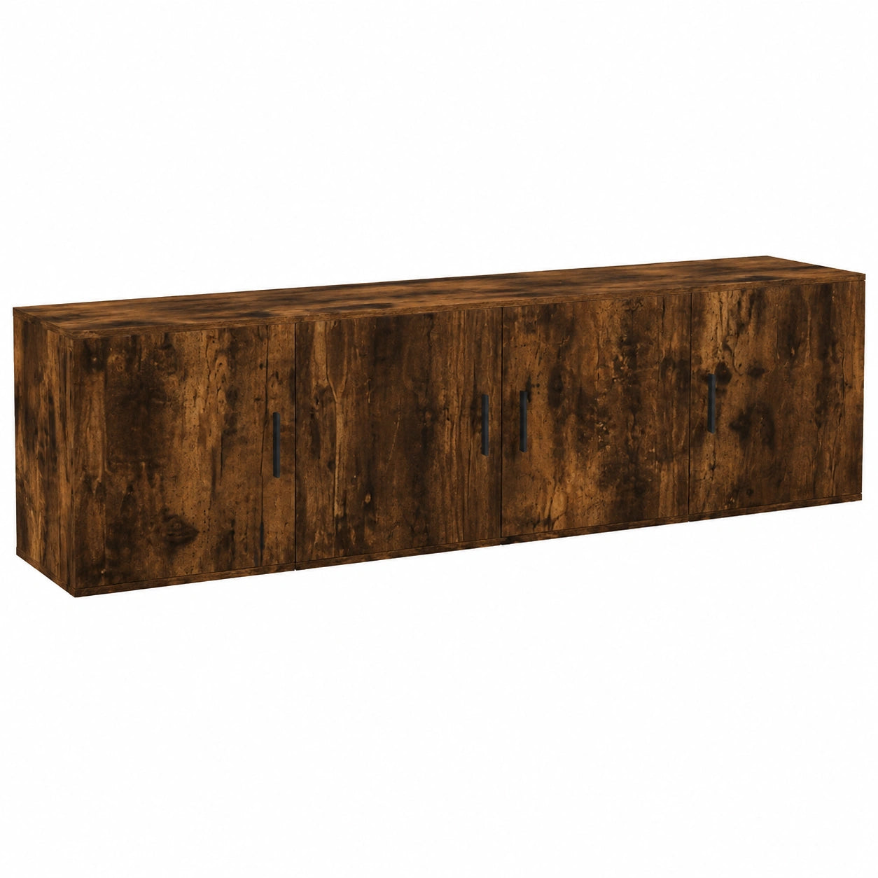 Set di 3 mobili per TV in legno di rovere affumicato con molto spazio di archiviazione, mobile basso sospeso, credenza moderna per soggiorno, mobile