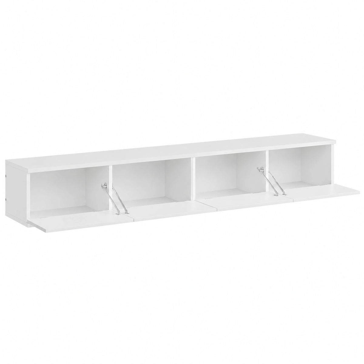 Mobile Porta TV Sospeso con LED, Mobile TV a Muro con Quattro Ante a Ribalta, Mobile per TV Appeso 180 × 24 × 22 cm, per Soggiorno e Camera da Letto