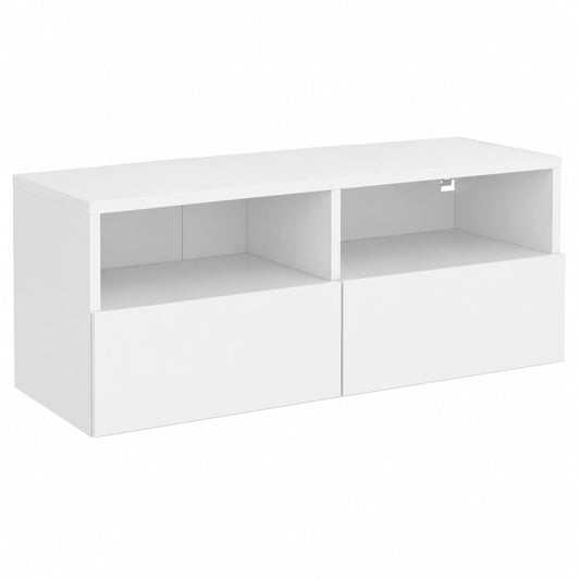Mobile da parete per TV, bianco, 80 × 30 × 30 cm, in legno, sospeso