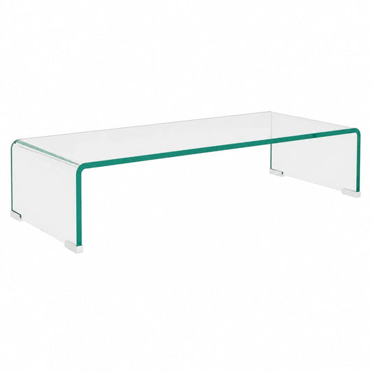 VidaXL Tv-meubel, monitorverhoger transparant 80 × 30 × 13 cm glas
