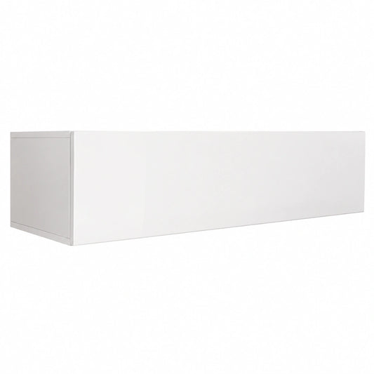 Mobile TV Sospeso a Parete Aitana M1, Soggiorno Moderno, Bianco, 120 × 40 × 30cm