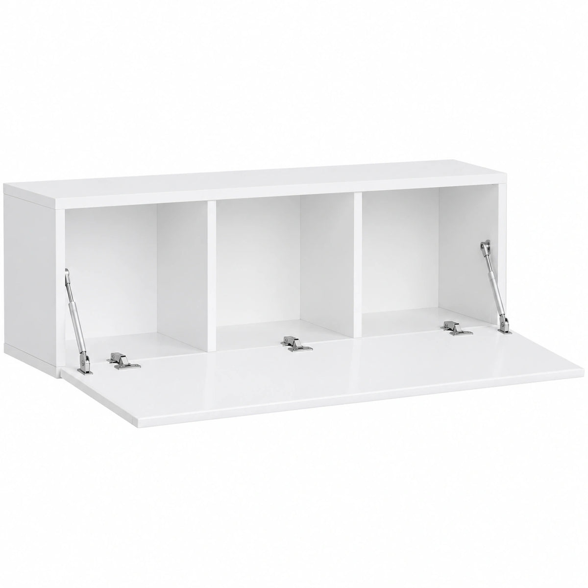 Mobile TV Sospeso Con 3 Vani Contenitore E Anta A Ribalta Reversibile Frontale Lucido In Melaminico Minimal Per Soggiorno Salotto Zona Living 160 ×