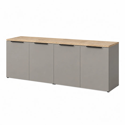 Livinity Parete attrezzata soggiorno Piave, Grigio, 2 parti