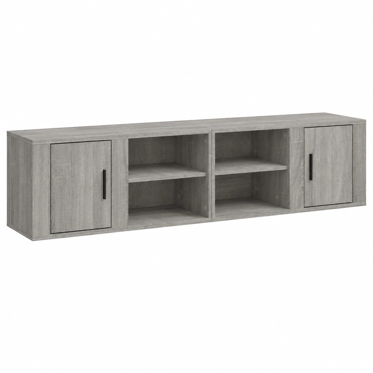 Mobile TV grigio Sonoma, 2 pezzi, 80 × 31,5 × 36 cm, in legno, con 3 scomparti