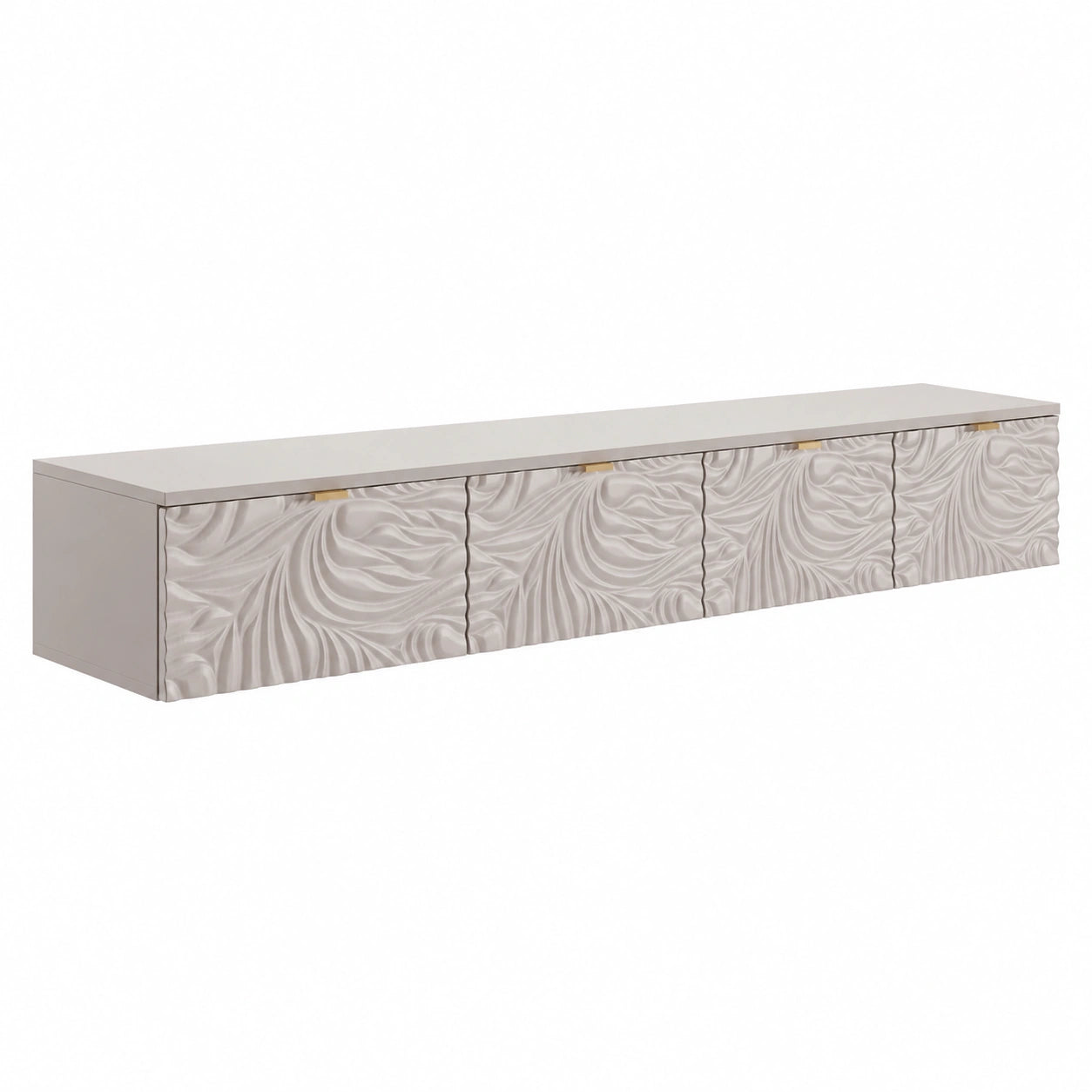 Mobile TV sospeso con 4 ante - Beige e oro - RINAREL