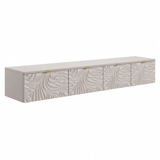 Mobile TV sospeso con 4 ante - Beige e oro - RINAREL