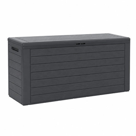 Contenitore da Esterno con Maniglie, 280 L, Effetto Legno, Antracite