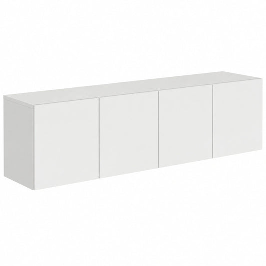 Mobili Porta TV Sospesi 2 pz Bianco 60 × 30 × 30cm, MobilettoTV, Mobile Porta tv, Mobile TV Soggiorno per Soggiorno, Sala da Pranzo