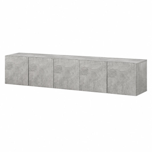 Mobili Porta TV Sospesi 3 pz Grigio Calcestruzzo 60 × 30 × 30cm, MobilettoTV, Mobile Porta tv, Mobile TV Soggiorno per Soggiorno, Sala da Pranzo