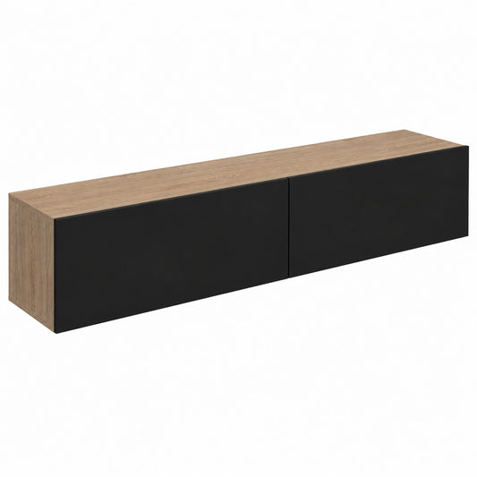 Mobile TV a parete 180 cm ELIO a 2 ante in legno e nero