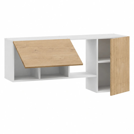 Scaffale salotto sospeso da 130 cm, mobile TV sospeso, modulo salotto 2 ante ribaltabili con pistoni, mobile TV 60 × 130 × 32 cm, moderno