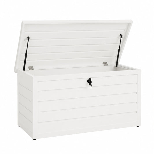 Juskys Scatola di stoccaggio in metallo Limani 380 litri, contenitore da esterno impermeabile e chiudibile a chiave, box da giardino per cuscini