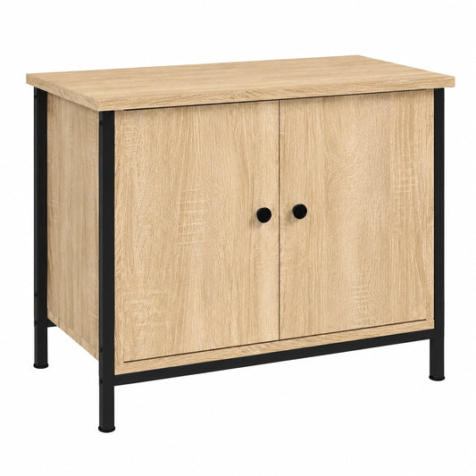 Mobile TV con ante in rovere Sonoma, 60 × 35 × 45 cm, Legno ingegnerizzato, 2 scomparti, gambe in metallo